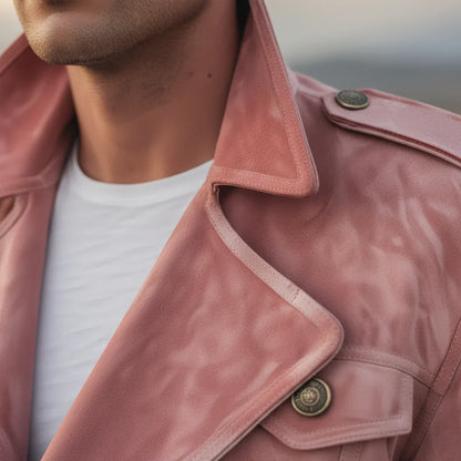 Retro Suede Double-Breasted Jacket – Men’s Lapel Western-Style Outerwear
