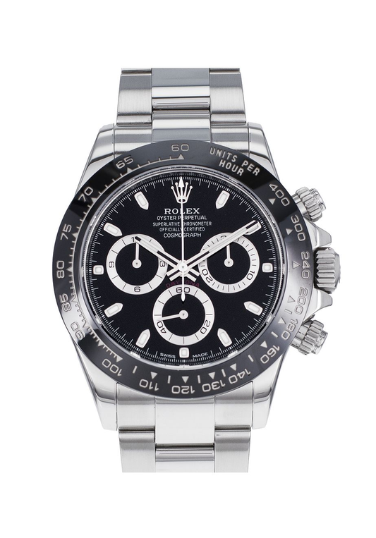 RLX Daytona Argente Noir Céramique Suiss 4130 Pour Hommes
