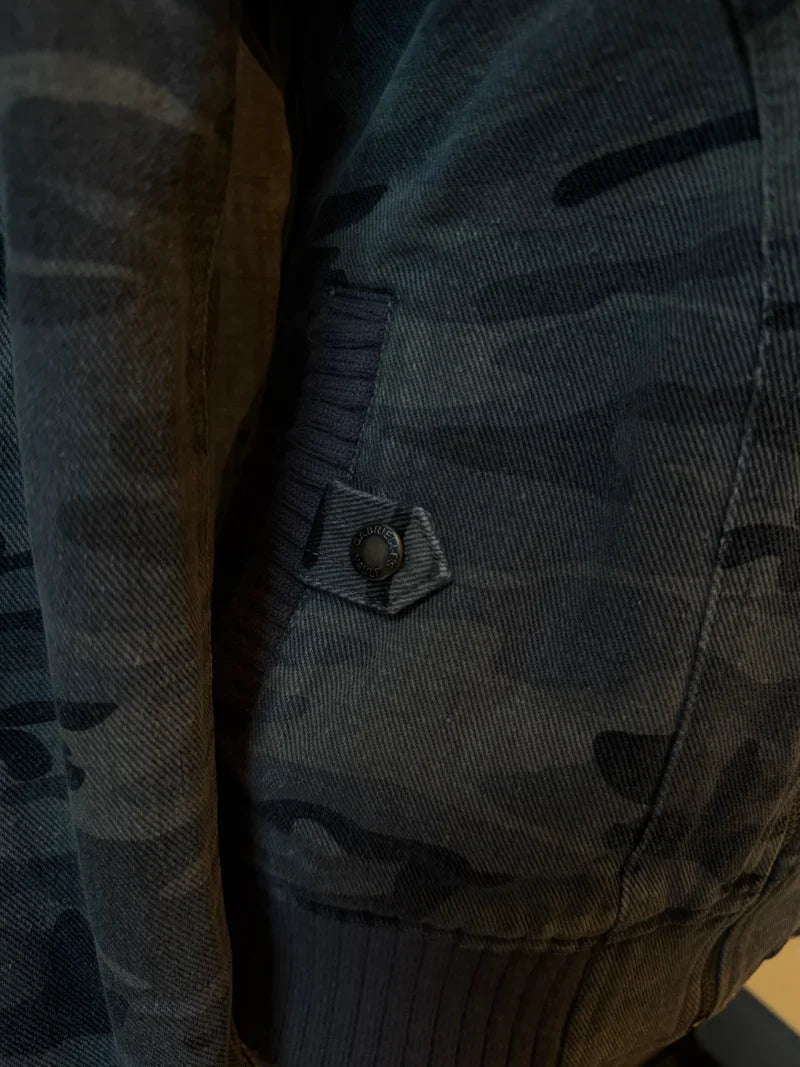 Ribbed Collar Cargo Jacket – 2000s Zip-Up Utility Outerwear with Pockets