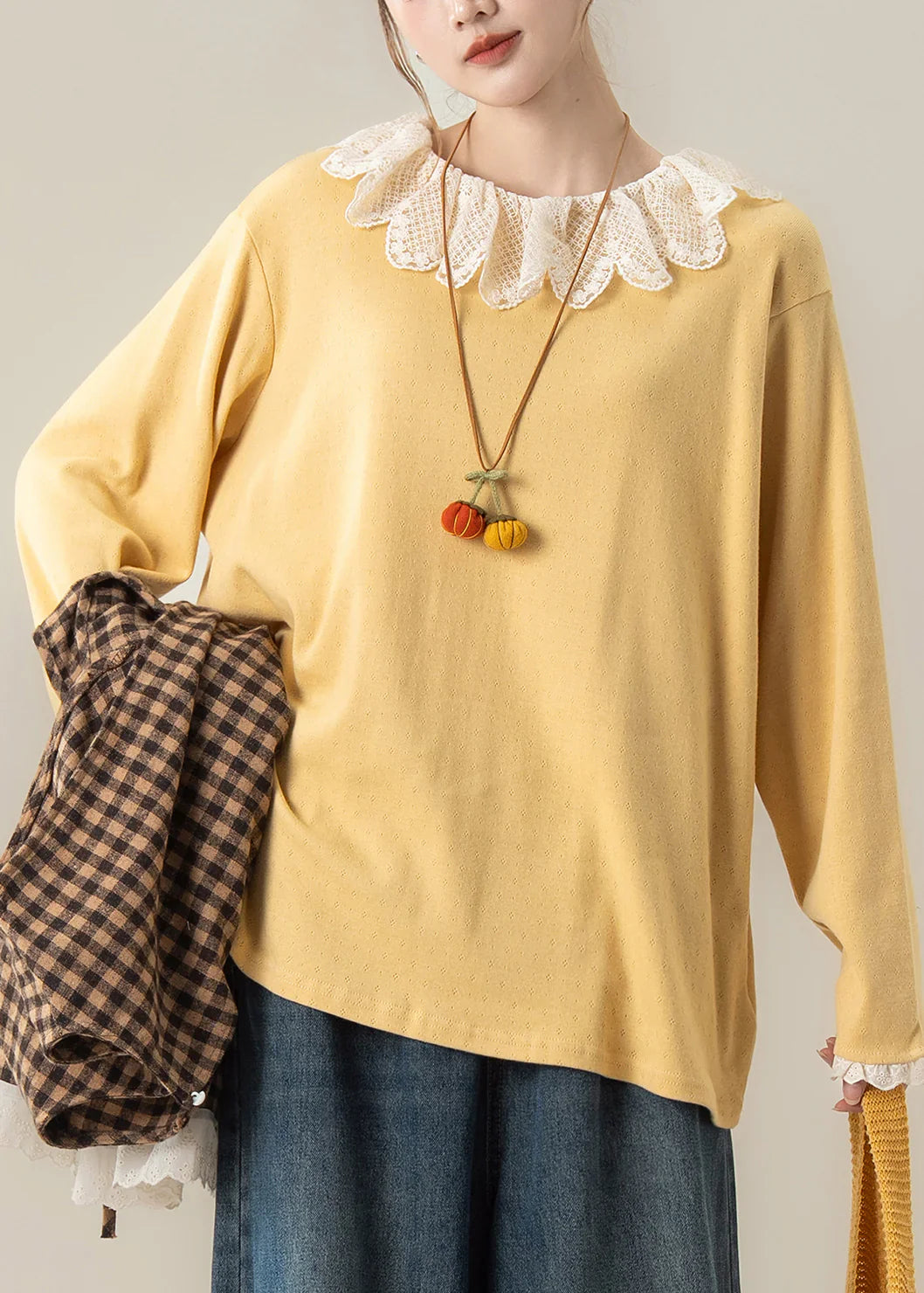 Oversized Patchwork Lace Blouse
