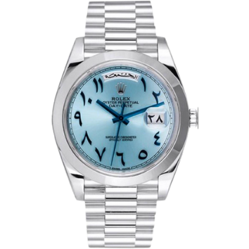 RLX Day Date Blue Arabic Dial Platinum