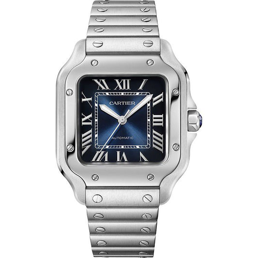 CRT Santos De Cartier Large Blue Dial Stainless Steel